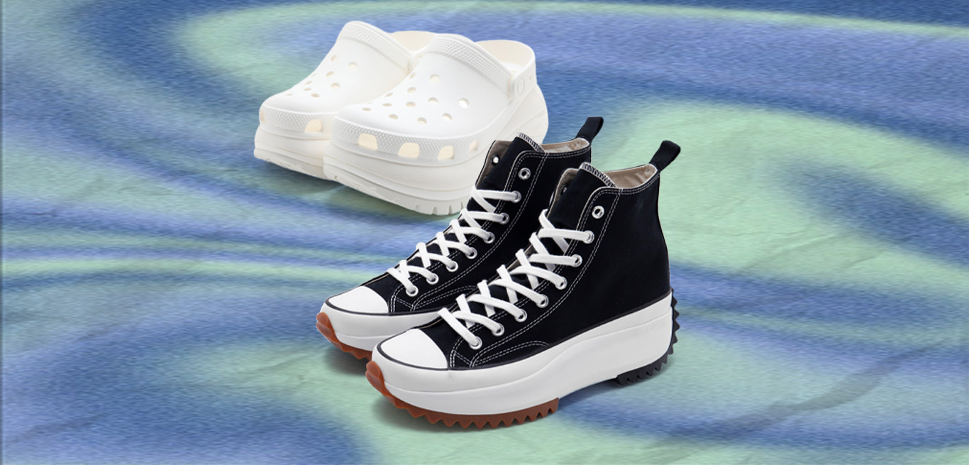 Y2K Styles: Chunky Platform Shoes - Converse Run Star Hike and Crocs Classic Mega Crush Clog